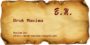 Bruk Maxima névjegykártya